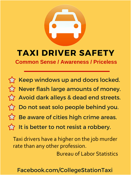 Taxi Cab Driver Safety Tips
